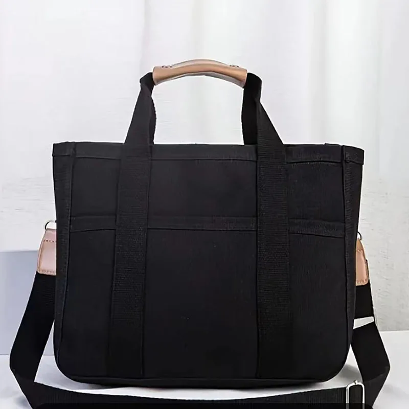 Thickened Canvas Tote Bag, Multi Functional Single Shoulder Crossbody Bag, Large Capacity Handbag with Multi-layer Storage Bag