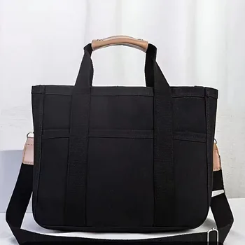 حقيبة قماش سميكة، حقيبة كروس بكتف واحد متعددة الوظائف، حقيبة يد ذات سعة كبيرة مع حقيبة تخزين متعددة الطبقات 2