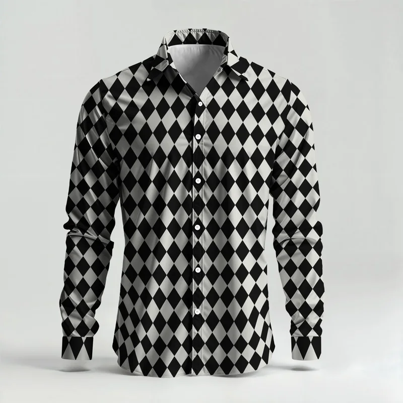 Conjunto de camisa de hombre primavera/verano 2025, estampado de marca, moda, sencillo, de dos piezas, traje de fiesta ligero de lujo para hombre, manga larga, nuevo St_voghion.com