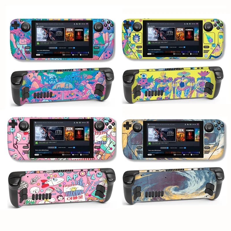 Cartoon Steam Deck Full Set Protective Skin Decal For Steam Deck Console Custom Stickers Vinyl