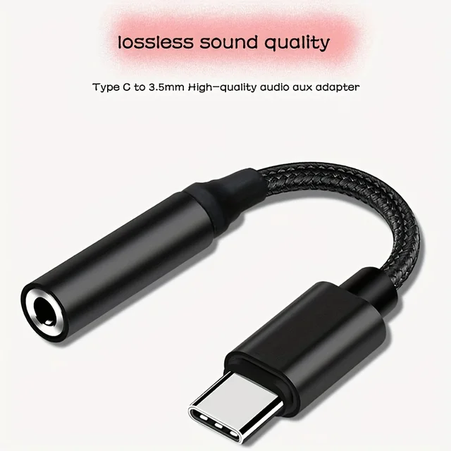 Câble Adaptateur USB-C Vers Jack 3.5mm - Pour Casque OnePlus, Huawei, Xiaomi - Mini Et Pratique