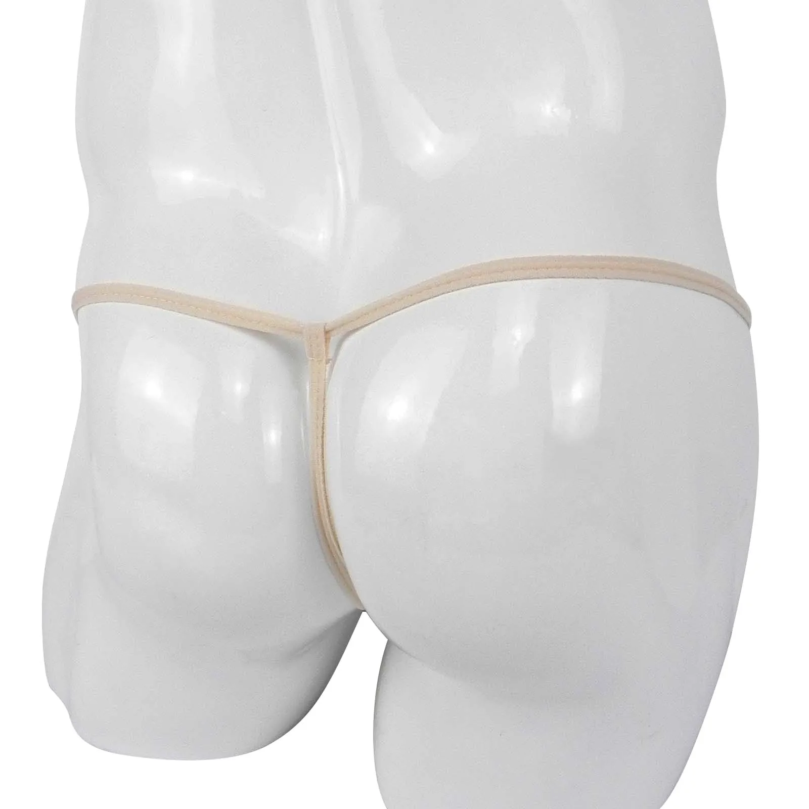 Male Underwear Men's Sexy Middle Sheer T Back Underwear Mini Striped Thong Ultra-Thin Buttocks Sheer Panties G string Sissy Bikini