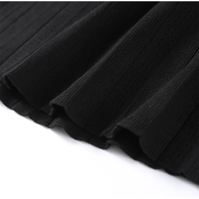 Knit Solid Women's Dress Short Sleeve O Neck Lady Dresses 2025 Elegant Summer Single Breasted Hip Package High Waist Female Rube