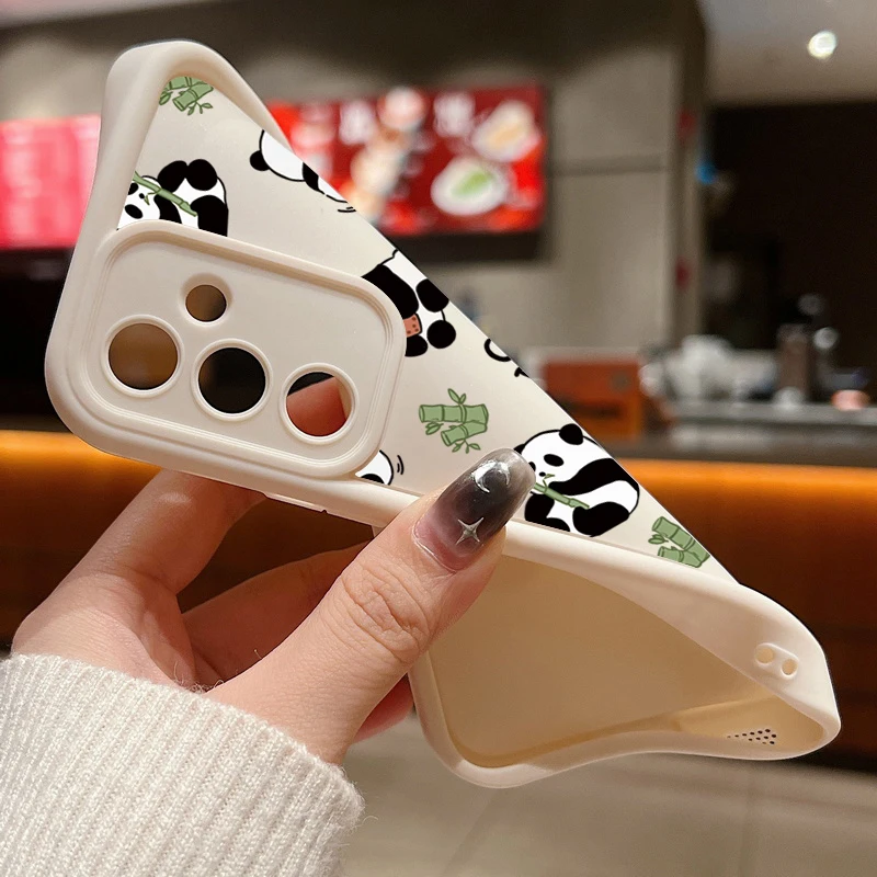 Adorable Cartoon Panda Soft TPU Silicone Phone Case - Cute and Durable Back Cover