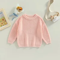 Infant Baby Boys Girls Long Sleeve Pullovers Toddler Crew Neck Sweater Toddler Cotton Fall Clothes Jumpers Tops Knitwear 4