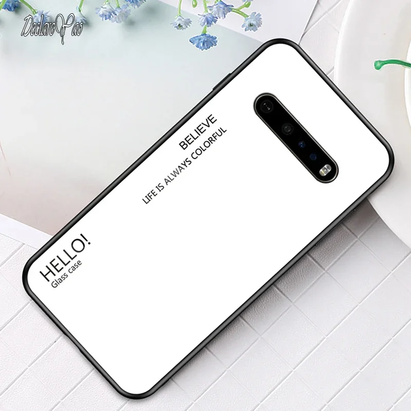 LG V60 울트라 슬림 유리 하드 케이스, LG V60 휴대폰 케이스, 유리 실리콘 소프트 백 커버, DECLAREYAO 커버 