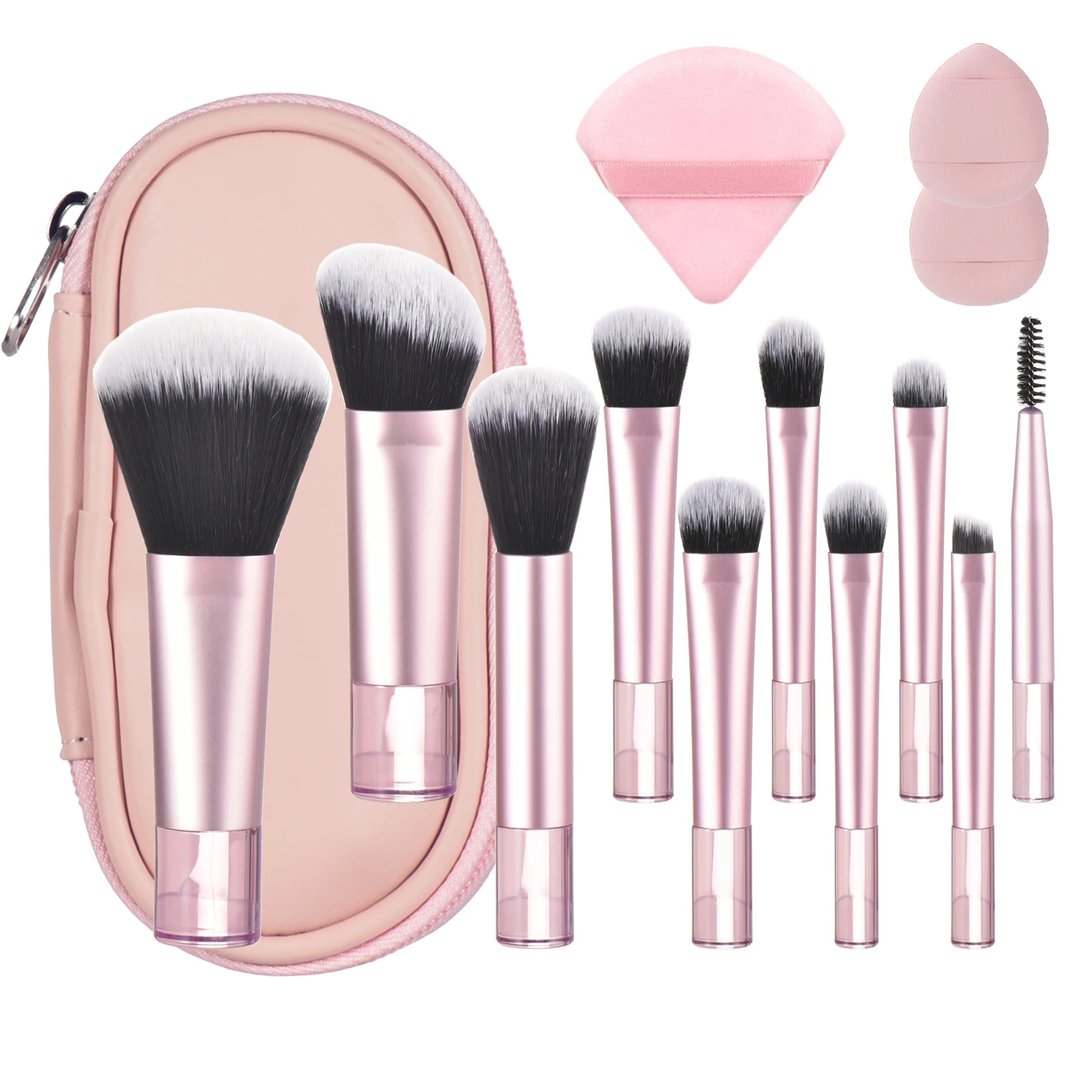 Colorful Mini Makeup Brush Set with Puff - Portable Professional Makeup Tools, Perfect Holiday Gift