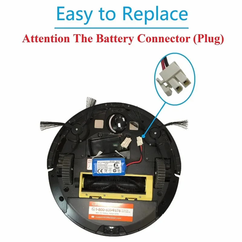 Original 2600mah Rechargeable Lithium Battery ILIFE A4s A6 V7s Plus A9s W400 Robot Vacuum Cleaner INR18650 M26-4S1P Batteries