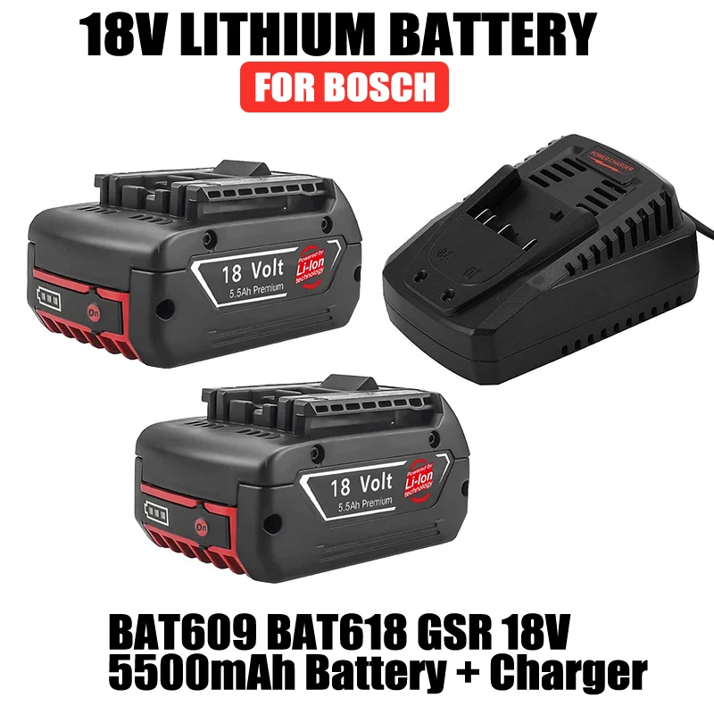 Bat609 Bat610 Bat618 Bat619 18V 5500Mah Sostituzione Batteria Agli Ioni Di Litio Per Bosch 18V Batteria Trapano Professionale Gba 18V Gsr 18V