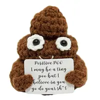 1pc Creative Plush Desktop Decoration Ornaments, Mini Handmade Crocheted Gifts, Emotional Support Positive Cards, Birthday Party, Graduation Gifts, Encouragement For Friends 1