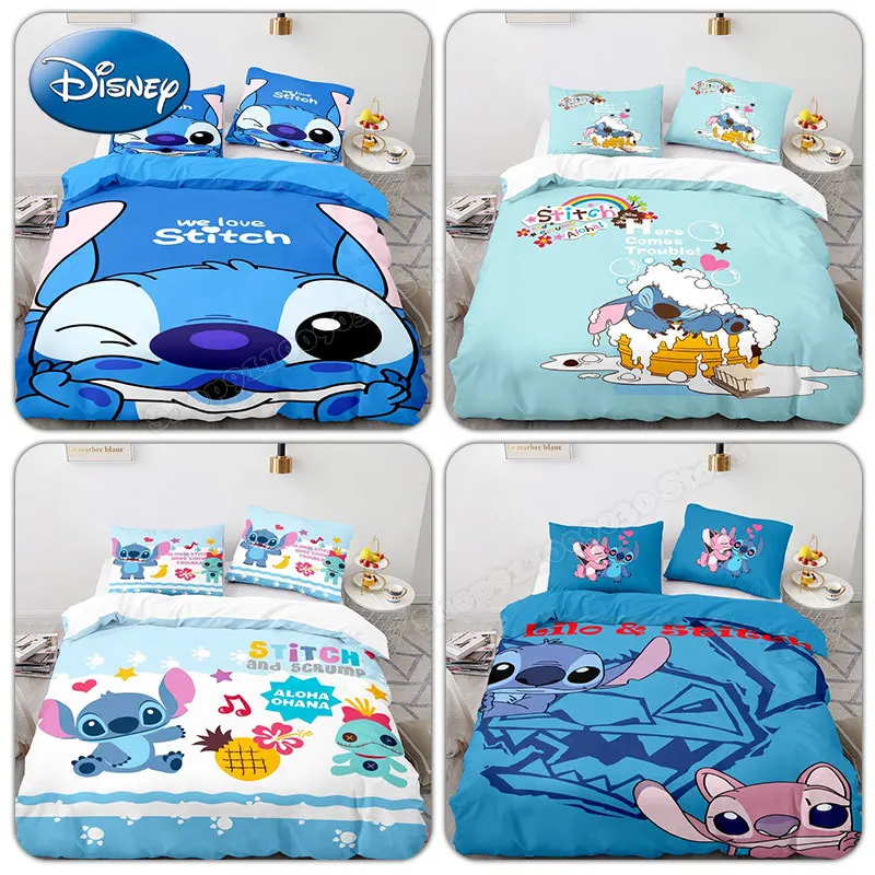 Disney Stitch Set biancheria da letto lenzuolo federa copriletto