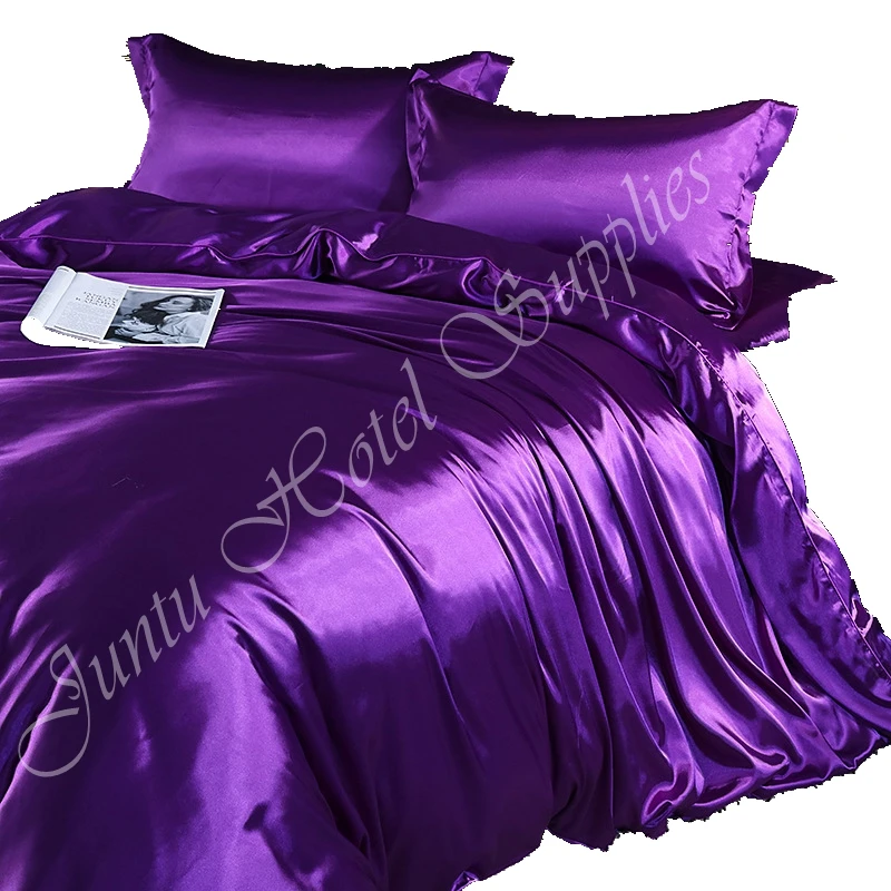 

Juntu Solid Color Luxury Silk Bedding Set Mulberry Silk 4pcs Set