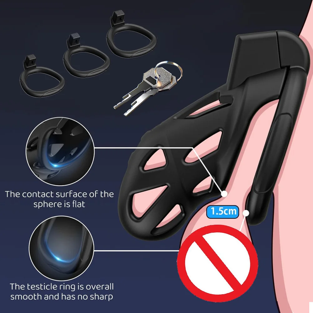 Penis Chastity Cage Sex Toys for Men Male Chastity Cage Set Anti Off Lock Penis Ring Cock Cage Kit BDSM Bondage