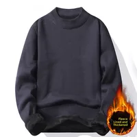 Winter New Men's Knitted Sweater with f High Collar Casual Long Sve Fce Lined Knitwear Youth Faion Chinese Brand