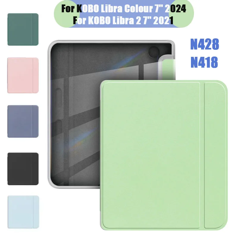 Slim PU Leather Smart Cover with Clear Acrylic Back