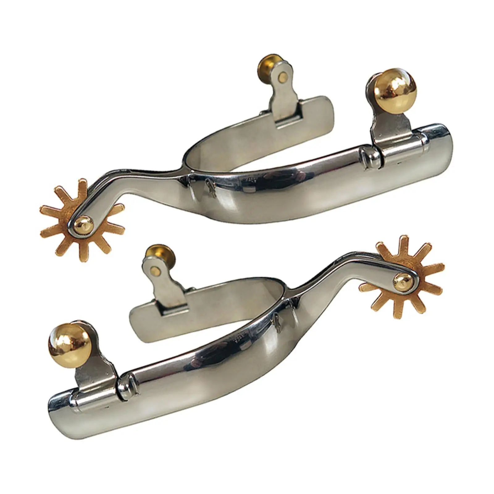 2x Horse Spurs Anti Rust Western Style Spur for Competition Equipments Men Silver 6