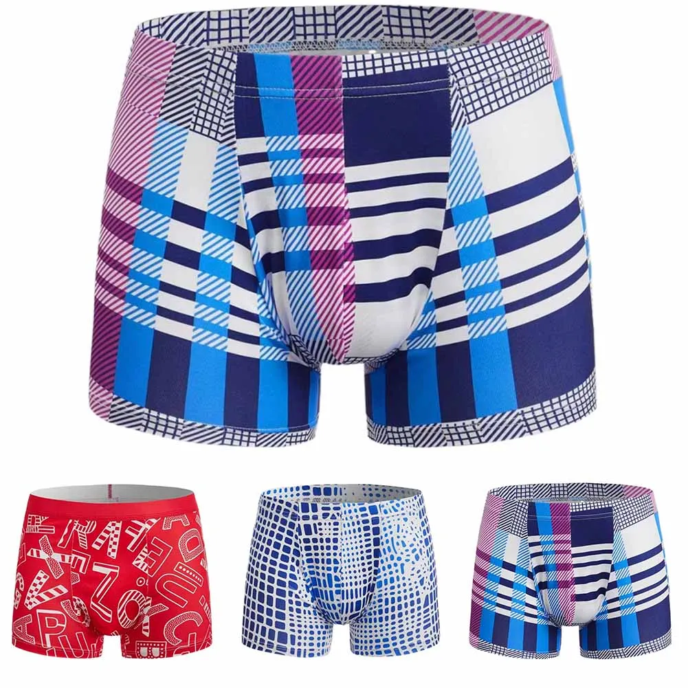 

2023 Sexy Boxershorts Men Swimming Trunks Boxer Briefs Shorts Print Underwear Male Swimwear Sports Underpants Trunks Lingerie