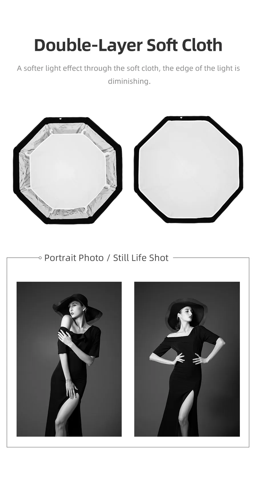 Description Picture 6 of itemTRIOPO 65cm Octagon Umbrella Softbox with Honeycomb Grid For Godox V860II TT600 TT685 YN560 III IV TR-988 Flash Soft Box