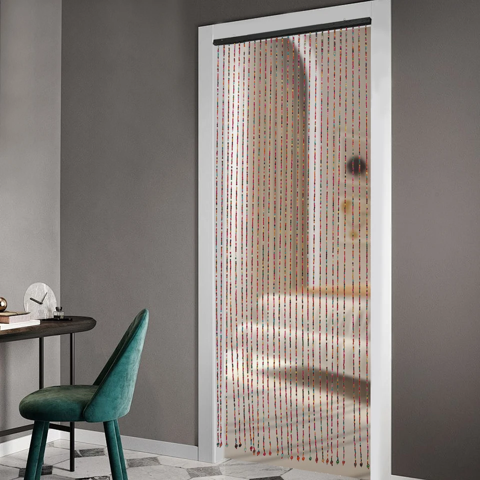 Colorful Bamboo Wood Beaded Curtain for Home Decor
