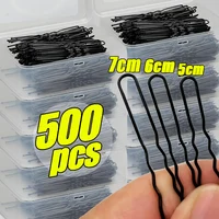Pinces à cheveux ondulées en forme de U 5/6/7cm, Barrette pour Salon de coiffure, épingles à cheveux en métal noir, bricolage, coiffure de mariée, accessoires pour cheveux pour femmes 1
