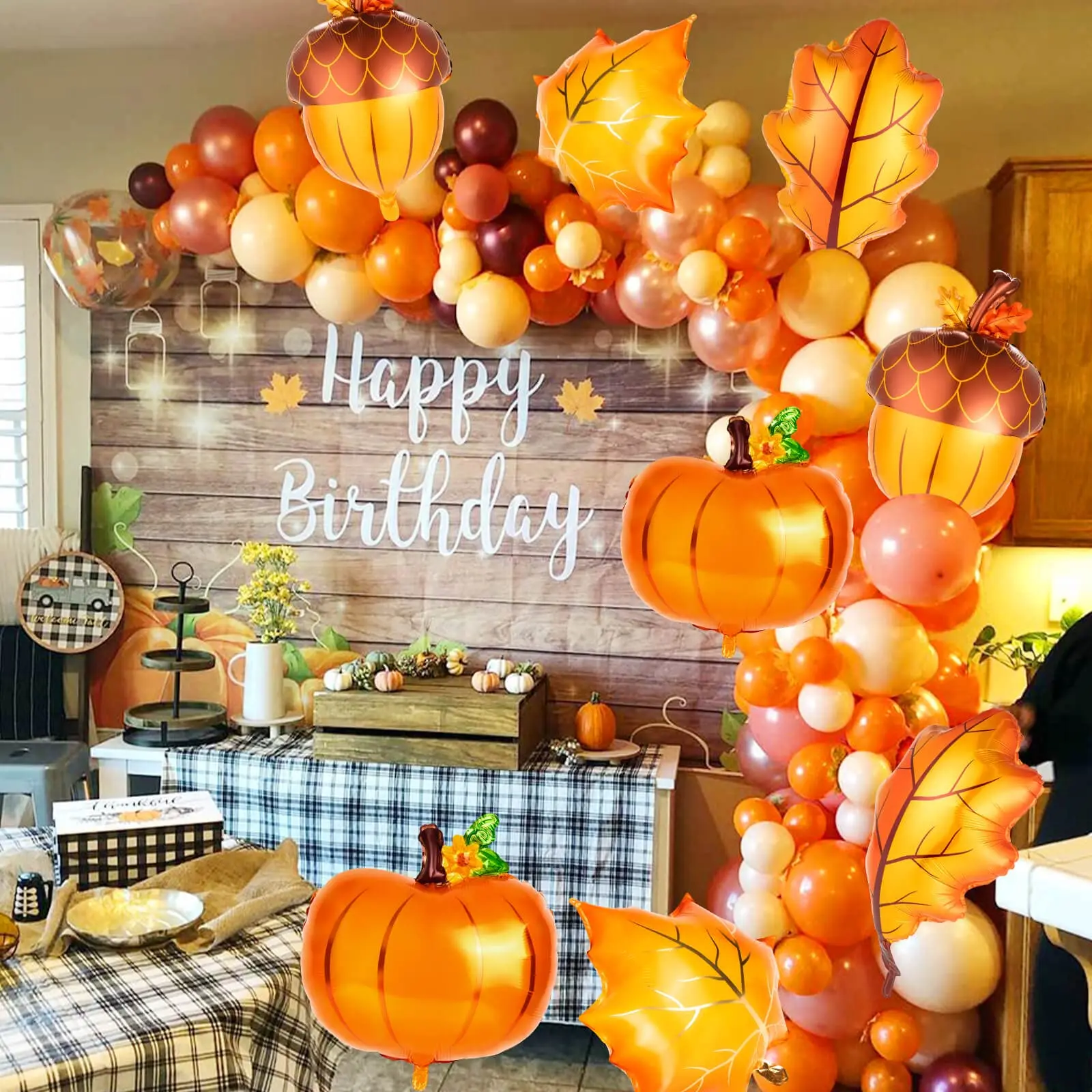 8 Pcs Happy Fall Balloon Pumpkin Big Maple Leaves Acorn Balloons Fall Mylar  Foil Balloons ThanksGiving Home Festival Decorations - AliExpress, image size:1600x1600