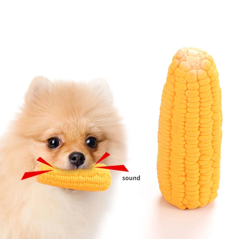 

1PC New Pet Toys Squeaky Toys Latex Corn Shaped Latex Toys Teeth Molars Pet Interactive Supplies