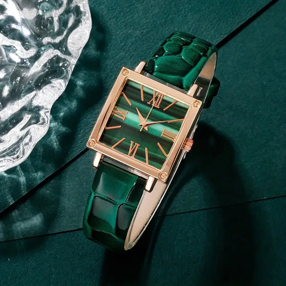 Women Watches Luxury Quartz Watch Roman Digital Dial Clock Fashion Business 5PCS/Set