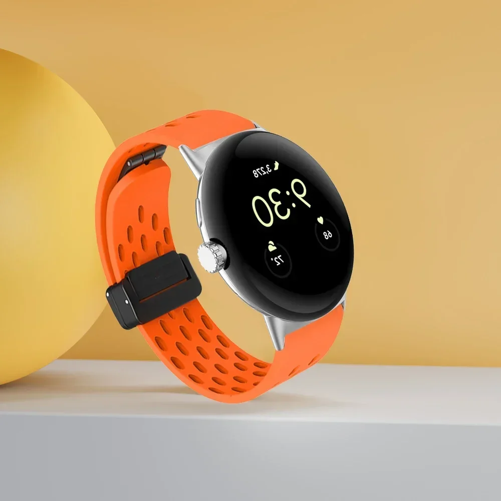 Magnetic Strap Google 2 Band Soft Smartwatch Sport Silicone Bracelet Correa for Pixel Watch_voghion.com