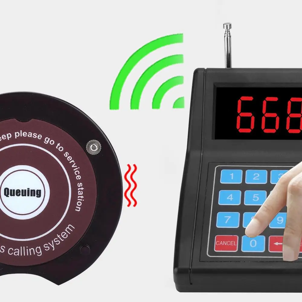 SU-668 Restaurant Pager Wireless Calling System Waiter Pager Call Customer 10 Receivers For Restaurant Nursery