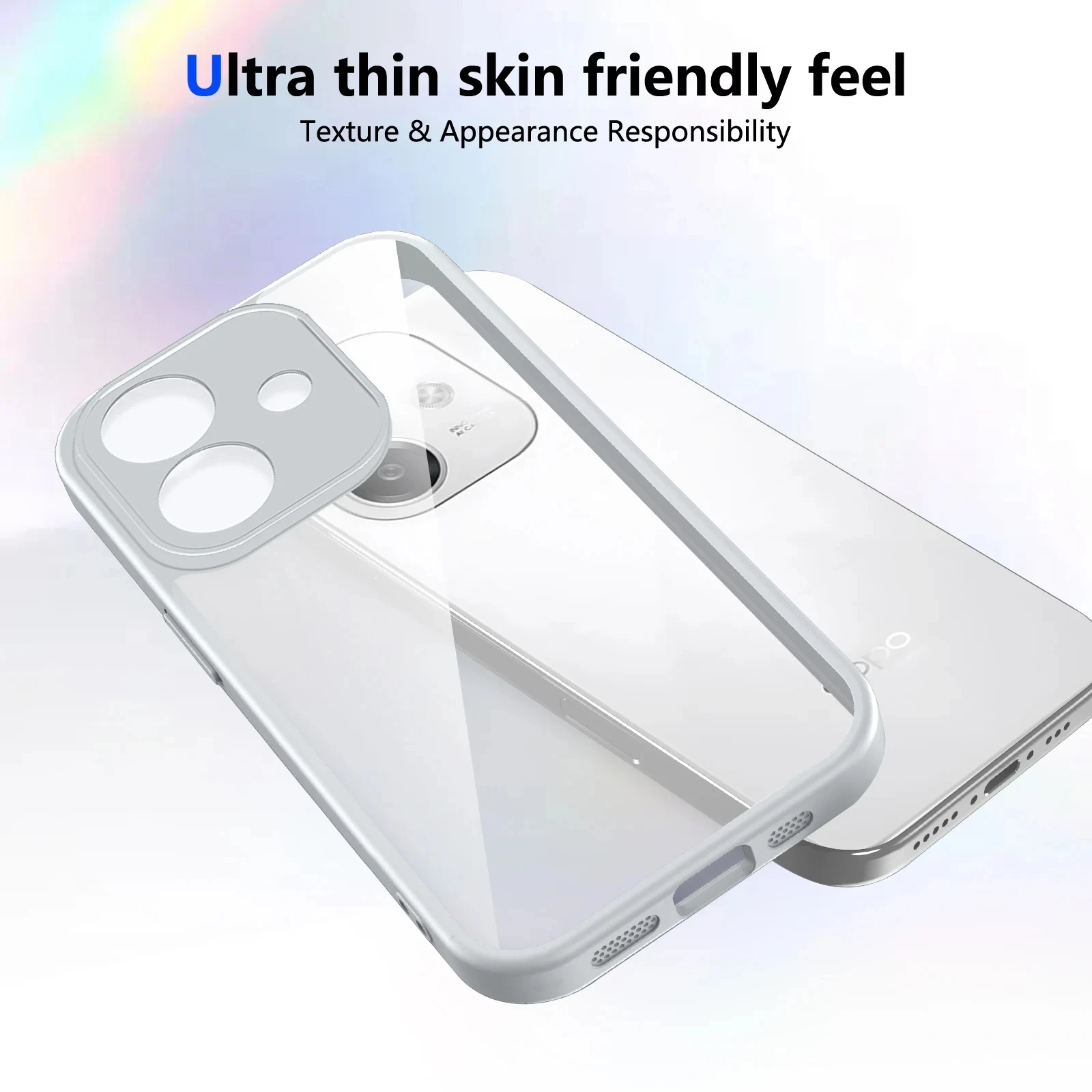 Shockproof Silicon Bumper Clear Matte Back Cover Case