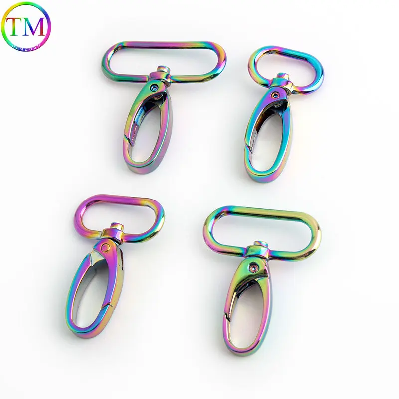 10-50Pcs Rainbow Metal Swivel Lobster Clasp Snap Hooks Openable Clip Clasp Buckles Diy Hardware Accessories For Handbags