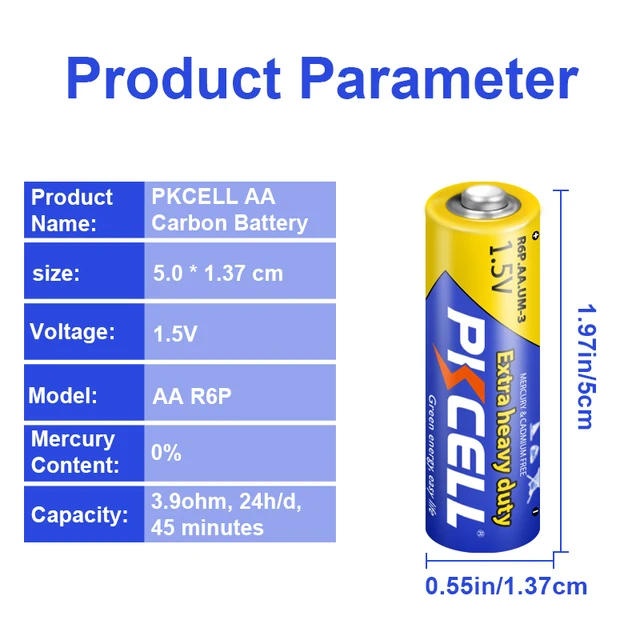 PKCELL – piles sèches 1.5V 2a, 60 pièces, en Carton, AA, très résistantes -  AliExpress