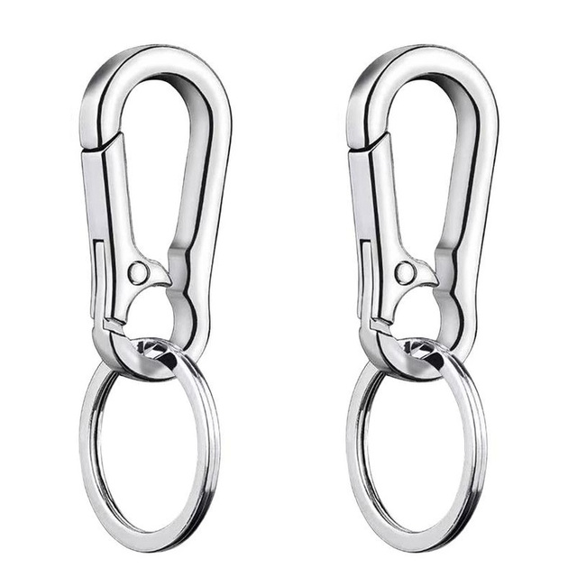 Stainless Steel Keychain Buckle Anti-lost Waist Belt Clip Keyring Buckles Carabiner Keychains Outdoor Climbing Sports Tools