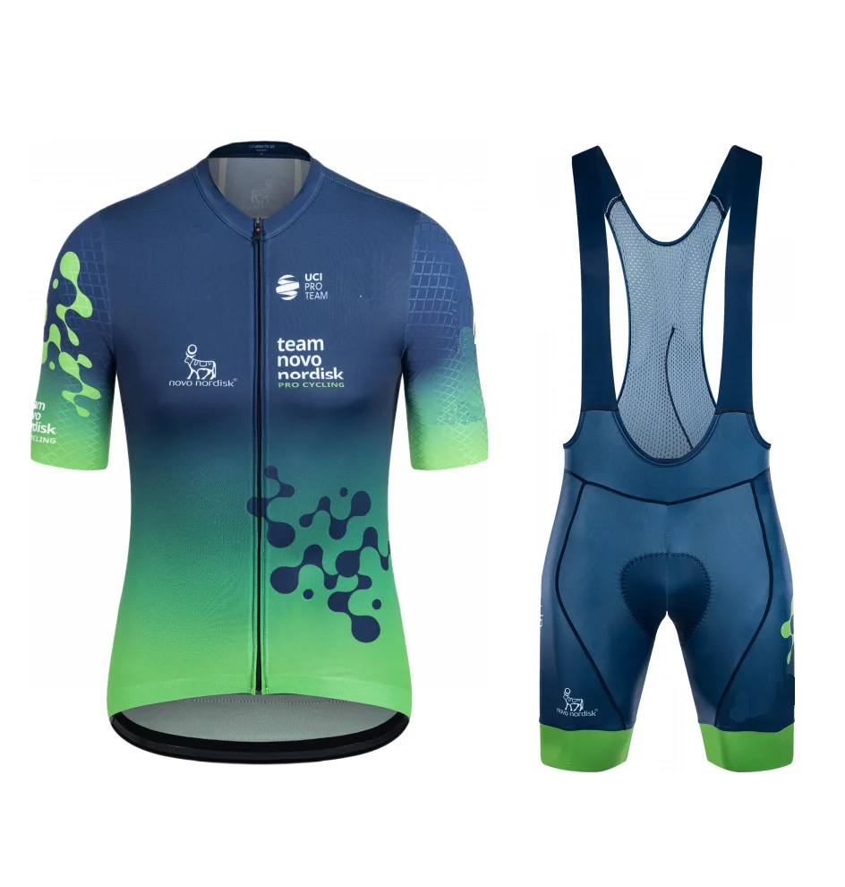 NOVO NORDISK TEAM men's cycling jersey short sleeve bicycle clothing with bib shorts