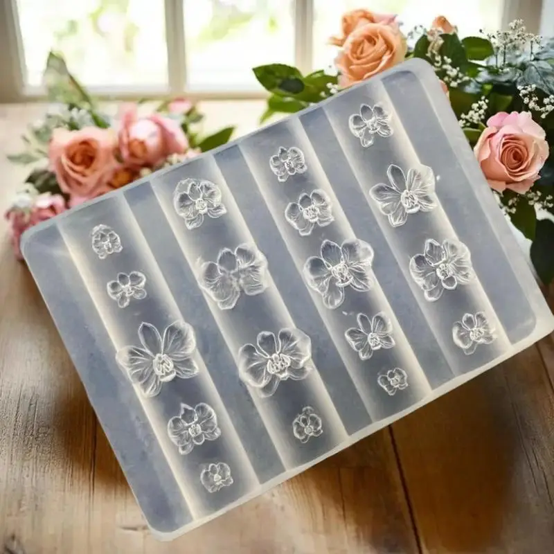 새로운 3D 팔레놉시스 꽃 실리콘 네일 몰드 DIY 달콤한 나비 난초 꽃 디자인 매니큐어 템플릿 조각 네일 아트 몰드 T