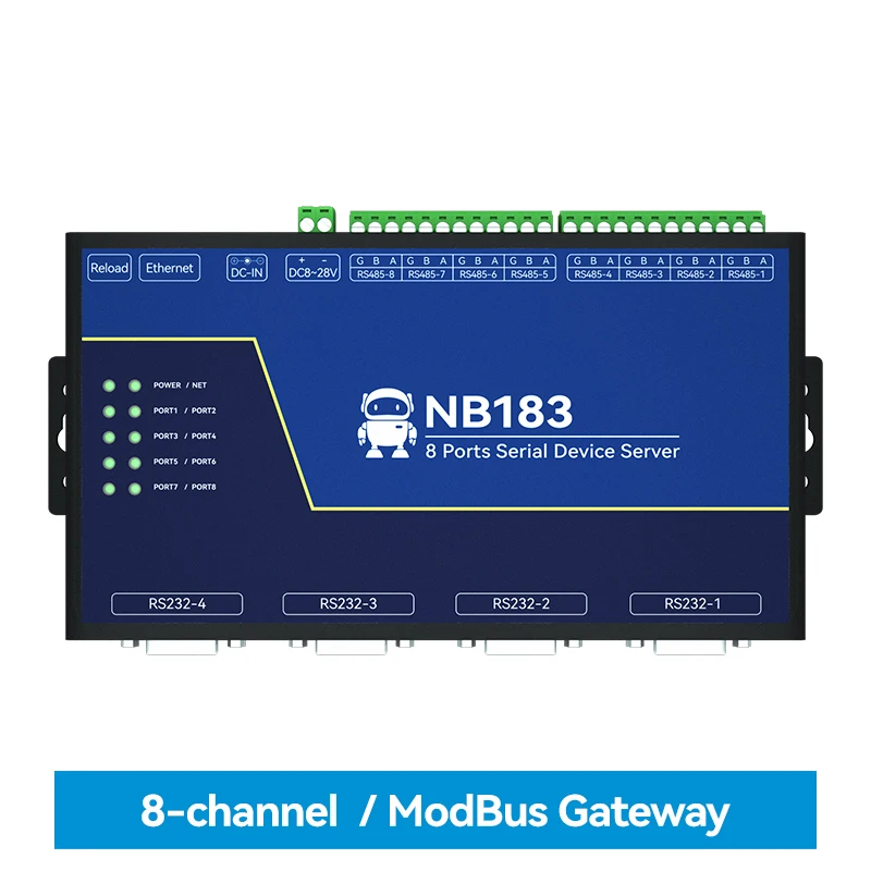 Modbus Gateway RS485 RS232 to RJ45 Serial Server Ethernet Transparent Transmission NB183S TCP UDP MQTT HTTP Watchdog rs485 rs232 to ethernet serial server mqtt industrial modbus tcp udp rtu rj45 at full duplex e810 dtu v2 0 rf transceiver