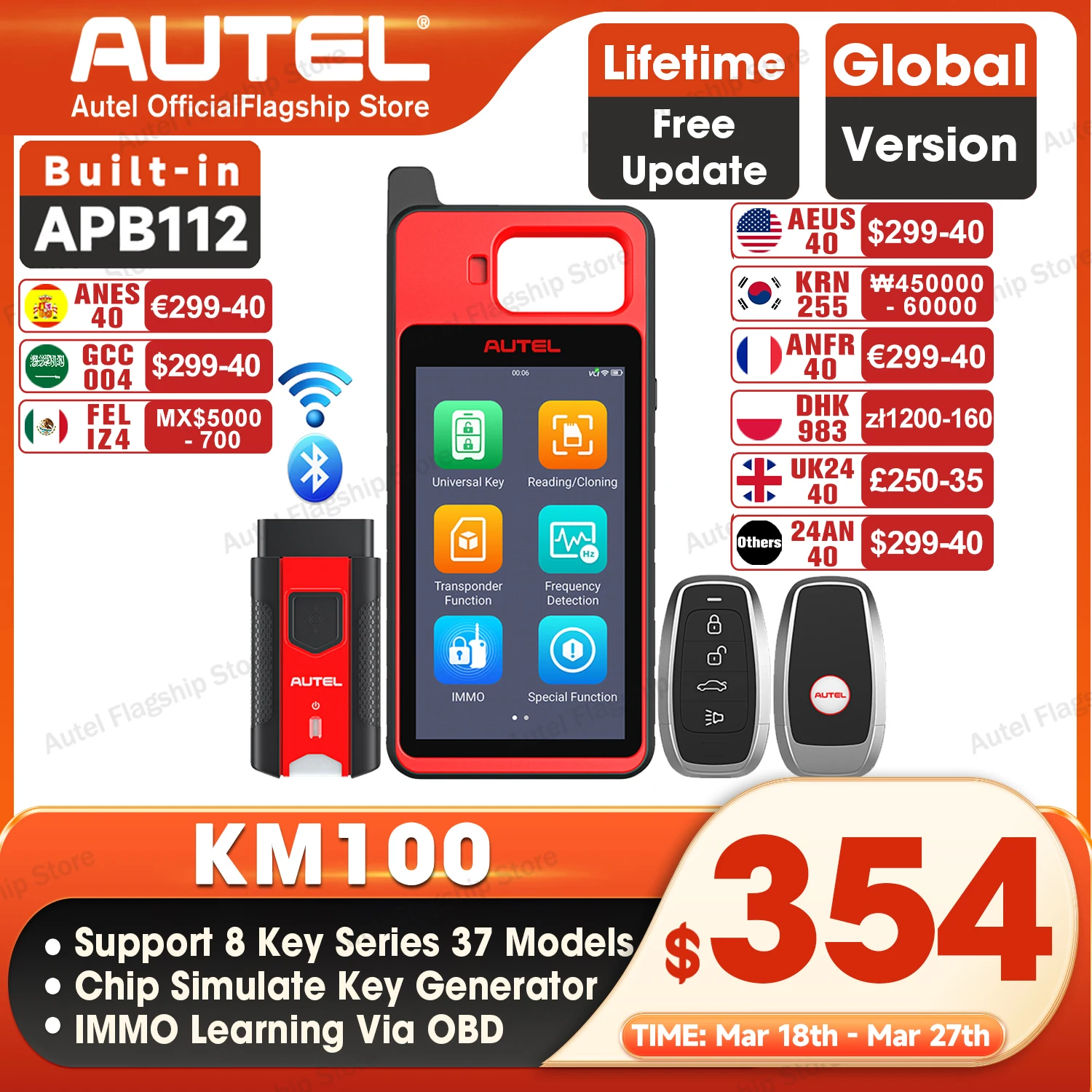 Autel MaxiIM KM100 Key Fob Programmer Tool