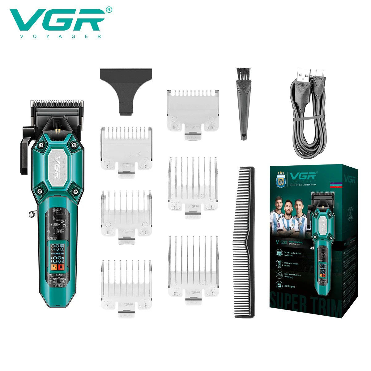 VGR V-600/V-900 مقص الشعر الكهربائية شفافة الجسم ا...