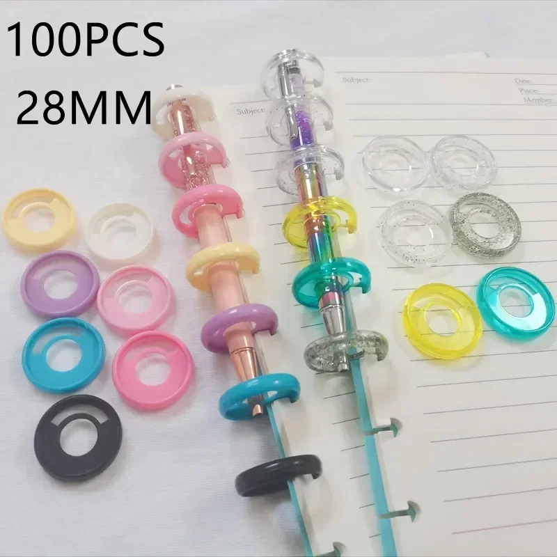 Plastic Binding Rings Loose Leaf Binding Coil Book Binding Supplies 100PCS 28MM for Mushroom Hole