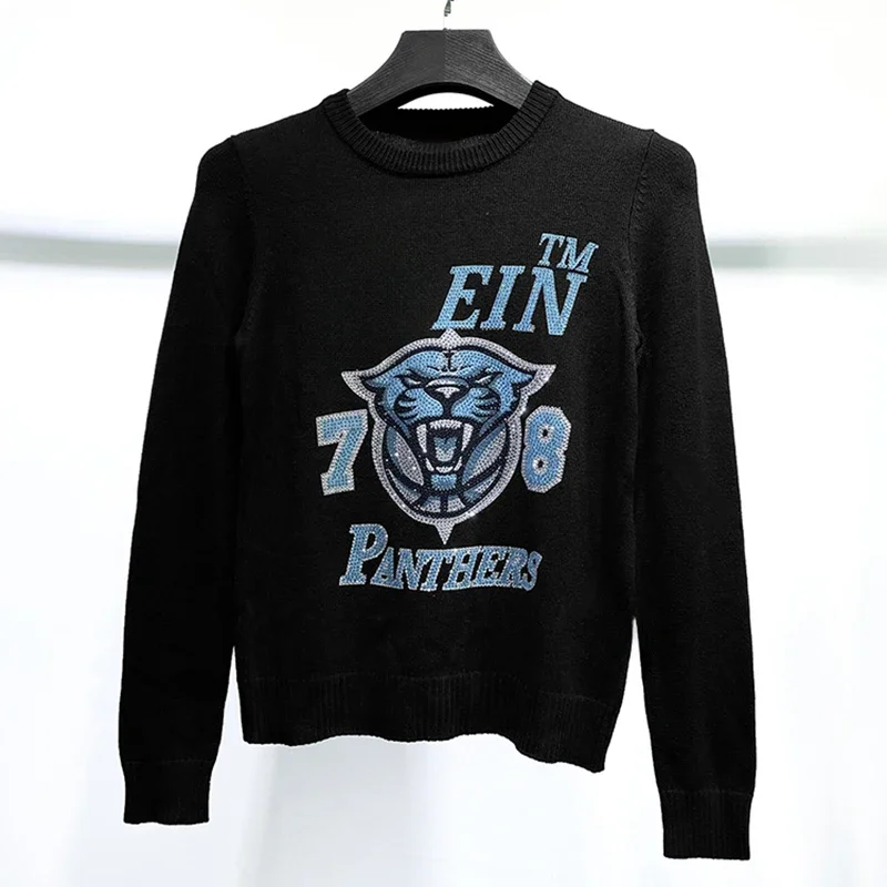 

New Fashion Design Men's Sweater Letter Rhinestone Design Pullover Fashion Luxury Brand High Quality Sweater for Men and Women