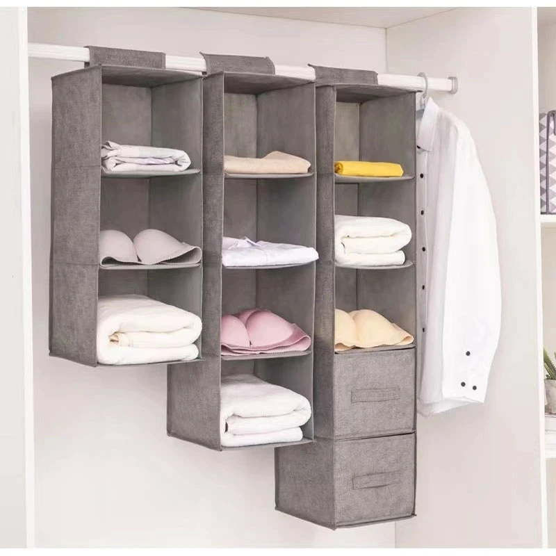 1/3/4/5Layer Storage and hanging bag, multifunctional clothing organizing bag, washable fabric, cotton and linen drawer 6