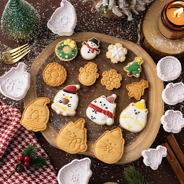 4 Pack Christmas Cookie Molds Cute Santa Claus Gingerbread Man Snowman  Cookie Molds Daily Household Kitchen Cookie Making Tools Christmas Festive  Supplies
