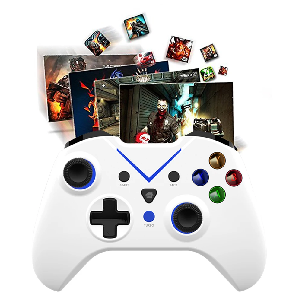 2.4G Gamepad Dual Vibration Wireless Games Handle Six AxisTurbo Function Gaming Accessories for Xbox One PC Windows 10/8/7