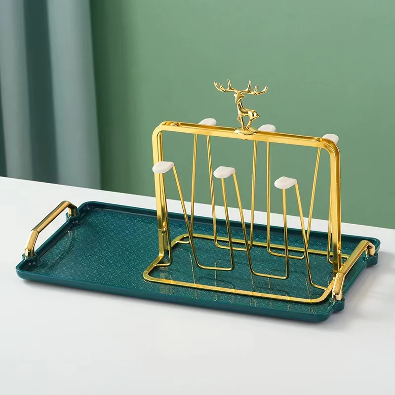 Light Luxury European Style Glass Water Cup Rack Metal Cup Rack Draining Household Cup Storage Rack Water Cup Holder 4