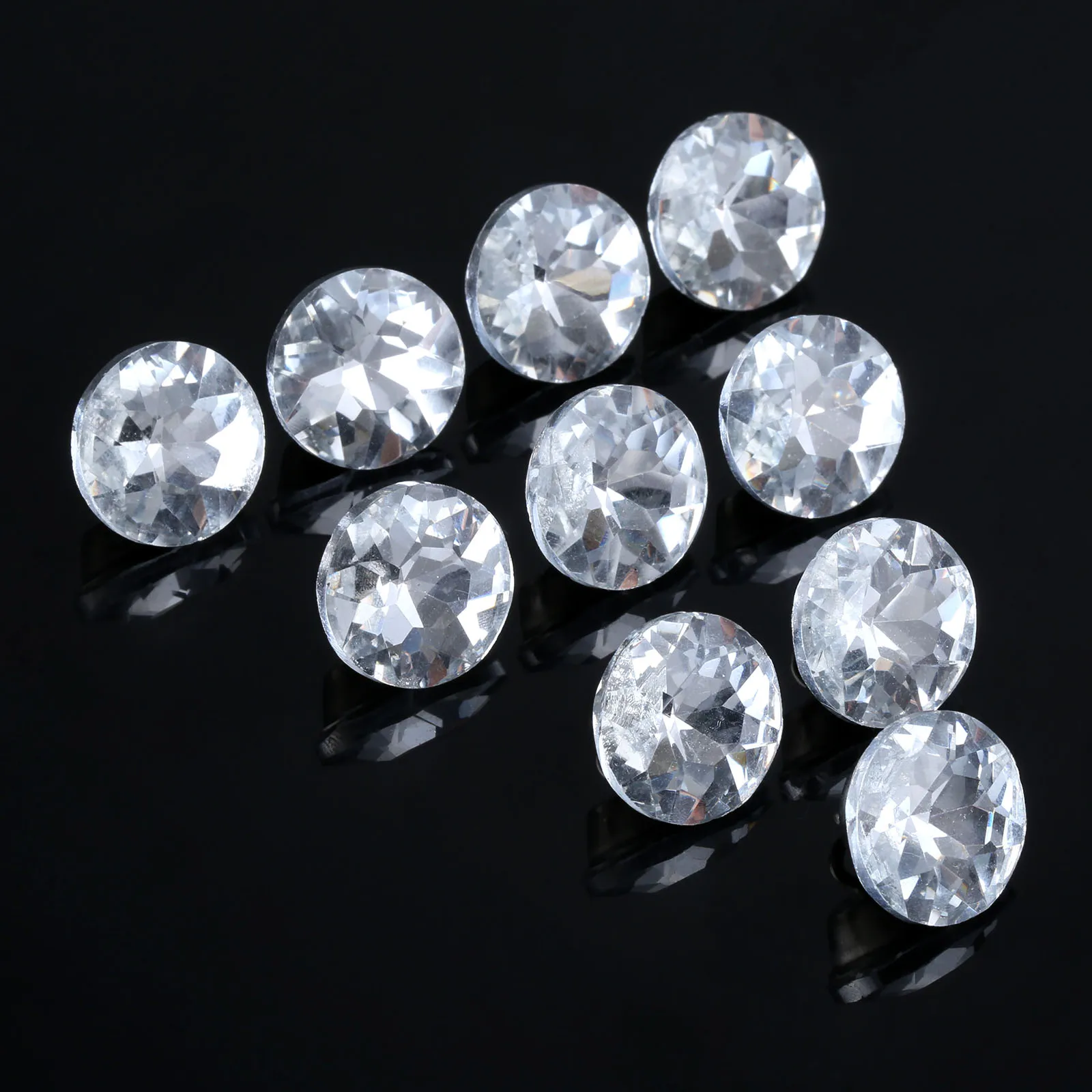 FAVOMOTO 12 Bottoni Con Strass Argento 19mm, Retro Piatto, A Forma Di Fiore Per Abiti Fai Da Te E Matrimonio - 2
