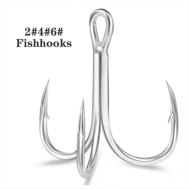 20pcs Treble Hooks 2#4#6# High Carbon Steel Fishhooks Saltwater Triple Fishing  Hooks Barbed Sharp Fishing Tackle Fishing Hooks - AliExpress