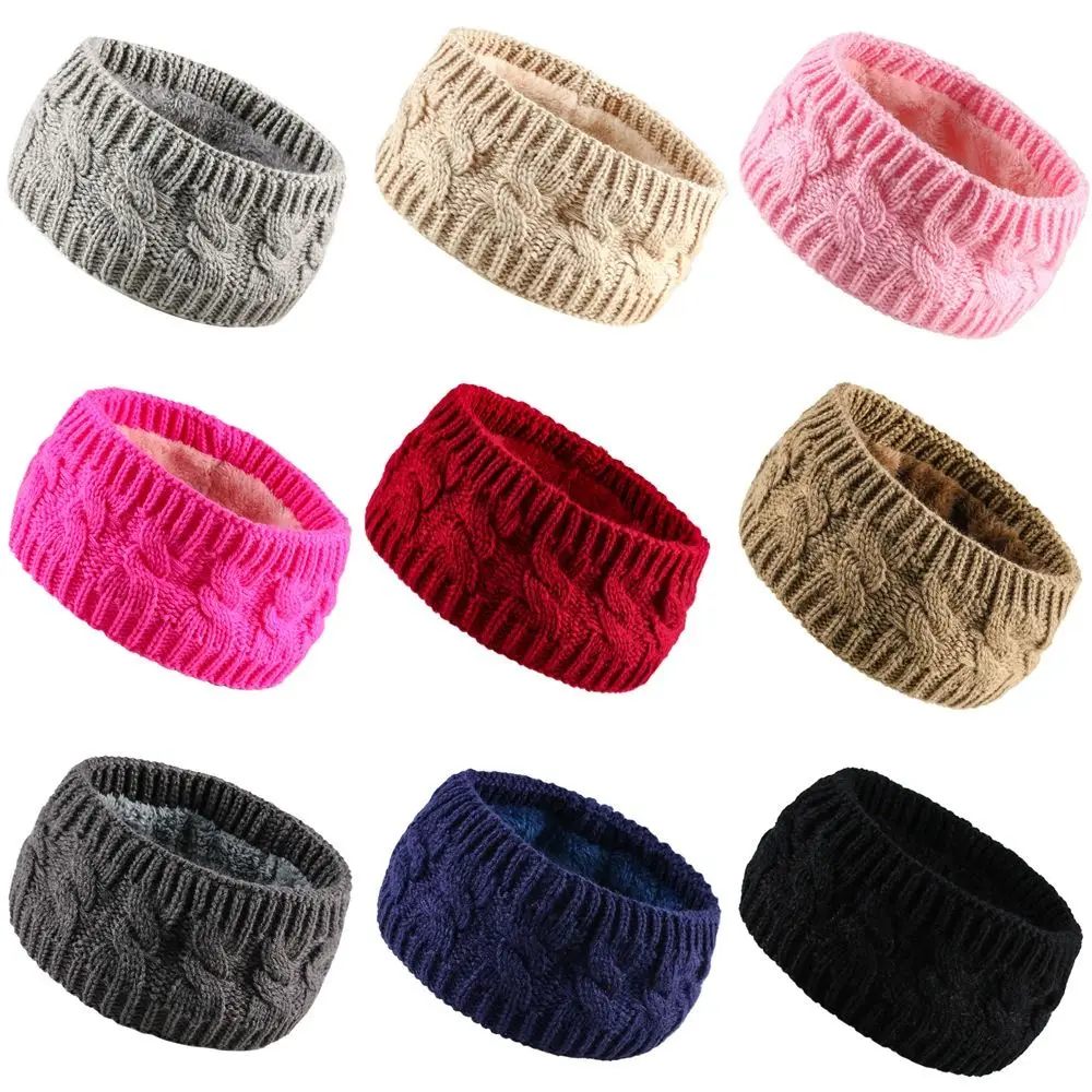 

Women Knit Cable Headbands Winter Headbands Ear Warmers for Women Fleece Lined Cold Weather Warm Ear Muffs