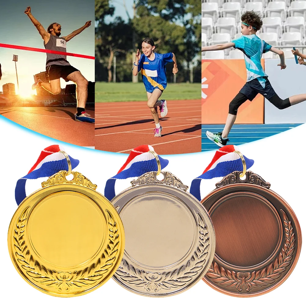 5.2cm Gold/Silver/Bronze Medal Award Medals Neck Ribbon Medal Child Lot Game Medals Sports Competition Winner Souvenir award medals