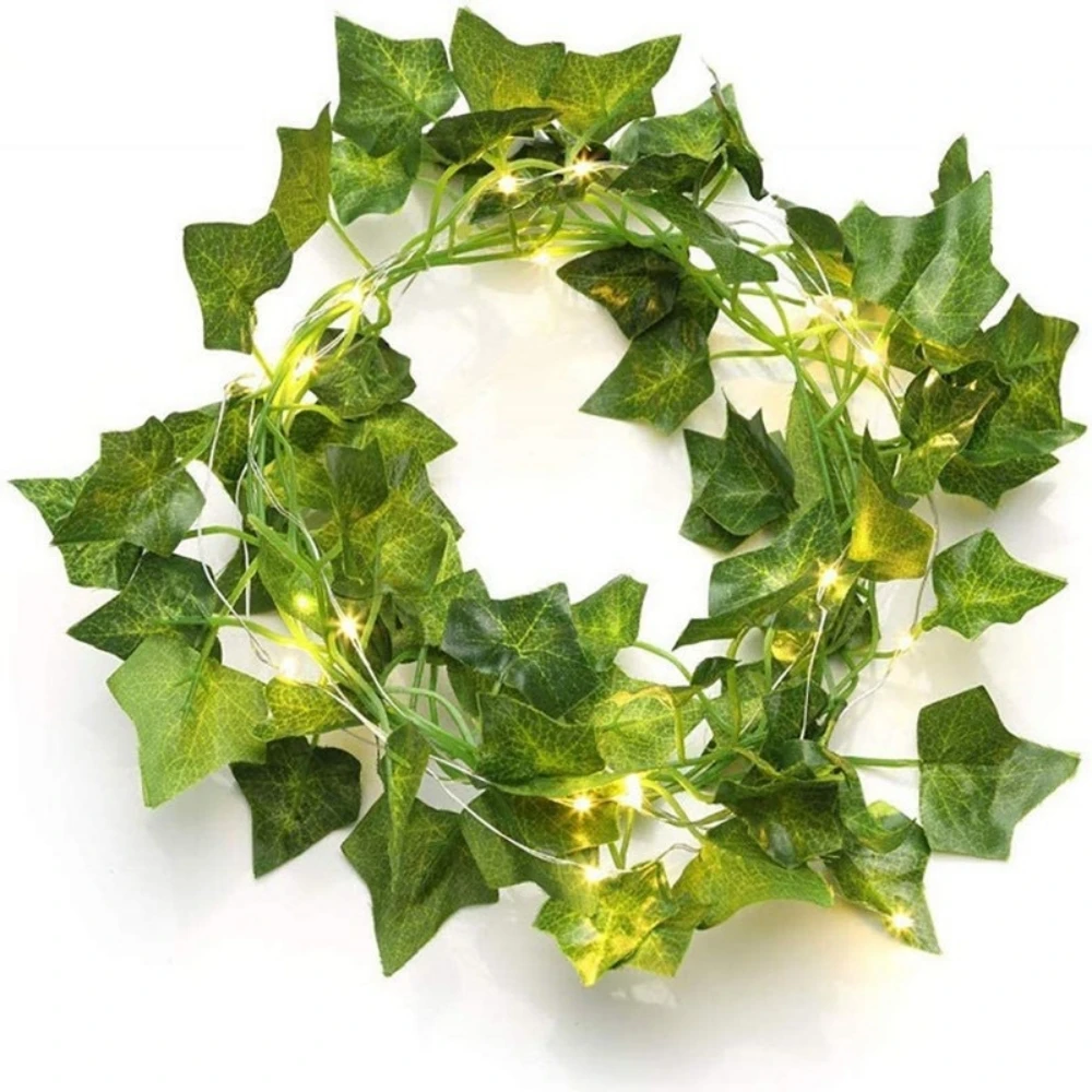 Enchanted Eucalyptus & Maple Leaf LED String Lights - USB & Battery Powered Fairy Illumination for Weddings and Festive Decor