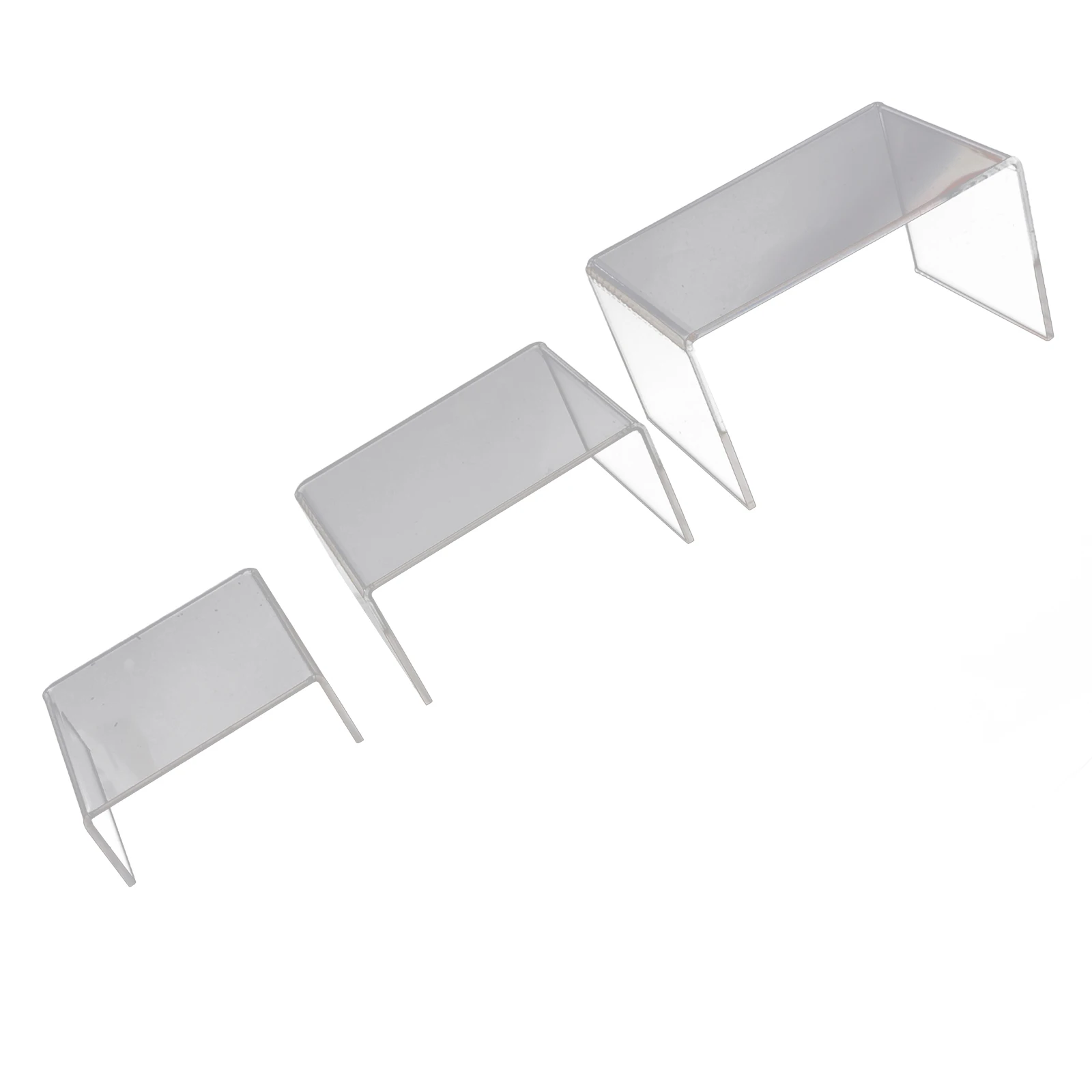 

3pcs Clear Acrylic Square Sheet Cosmetics Display Stand Pad Photography Props Ornaments Rings Necklace Jewelry Holder